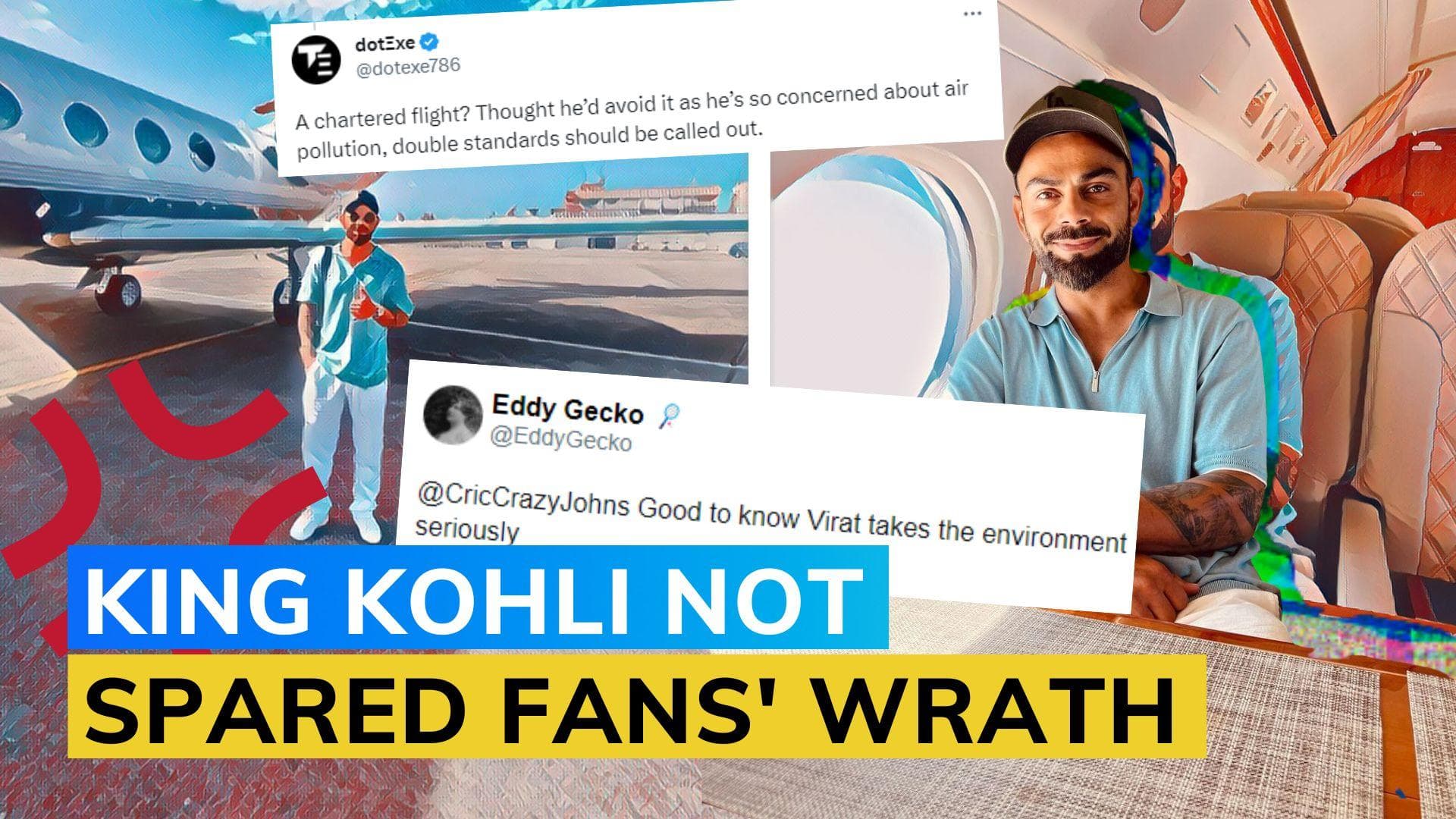 Virat Kohli faces flak for taking chartered flight to India, fans cry foul