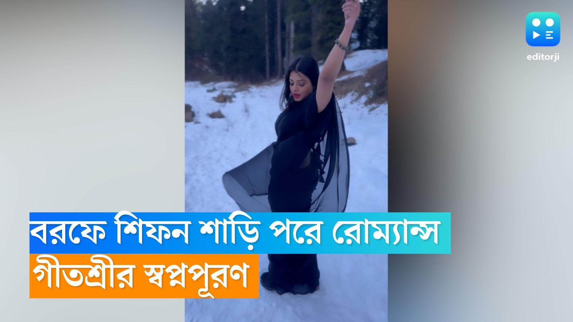  Geetashree Roy: সাদা বরফে ঢাকা পাহাড়, শিফন শাড়ি পরে প্রেমিকের সঙ্গে রোম্যান্সে মজলেন গীতশ্রী 