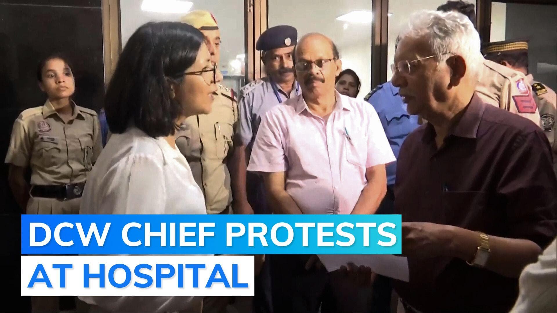 Swati Maliwal stopped from meeting Delhi teen, sits on dharna at hospital