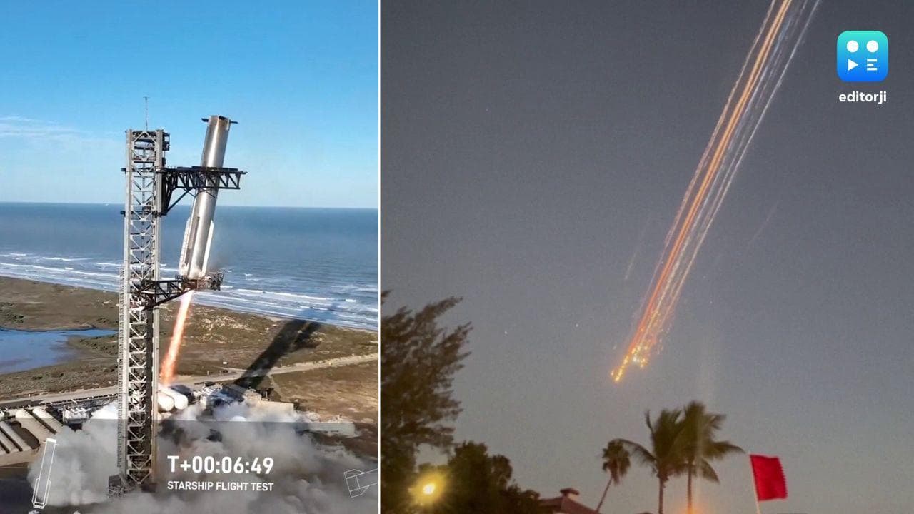 SpaceX catches Starship booster again, but upper stage explodes