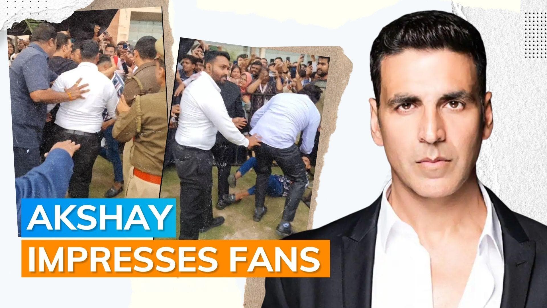 Akshay Kumar's security tackles man who jumped barricades for him, actor hugs him instead. Watch