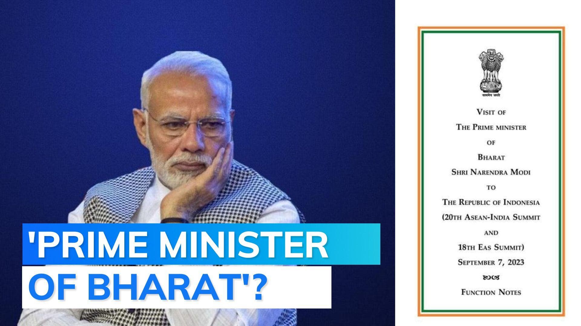 After 'President of Bharat', Modi's Indonesia visit note says 'Prime Minister of Bharat'?
