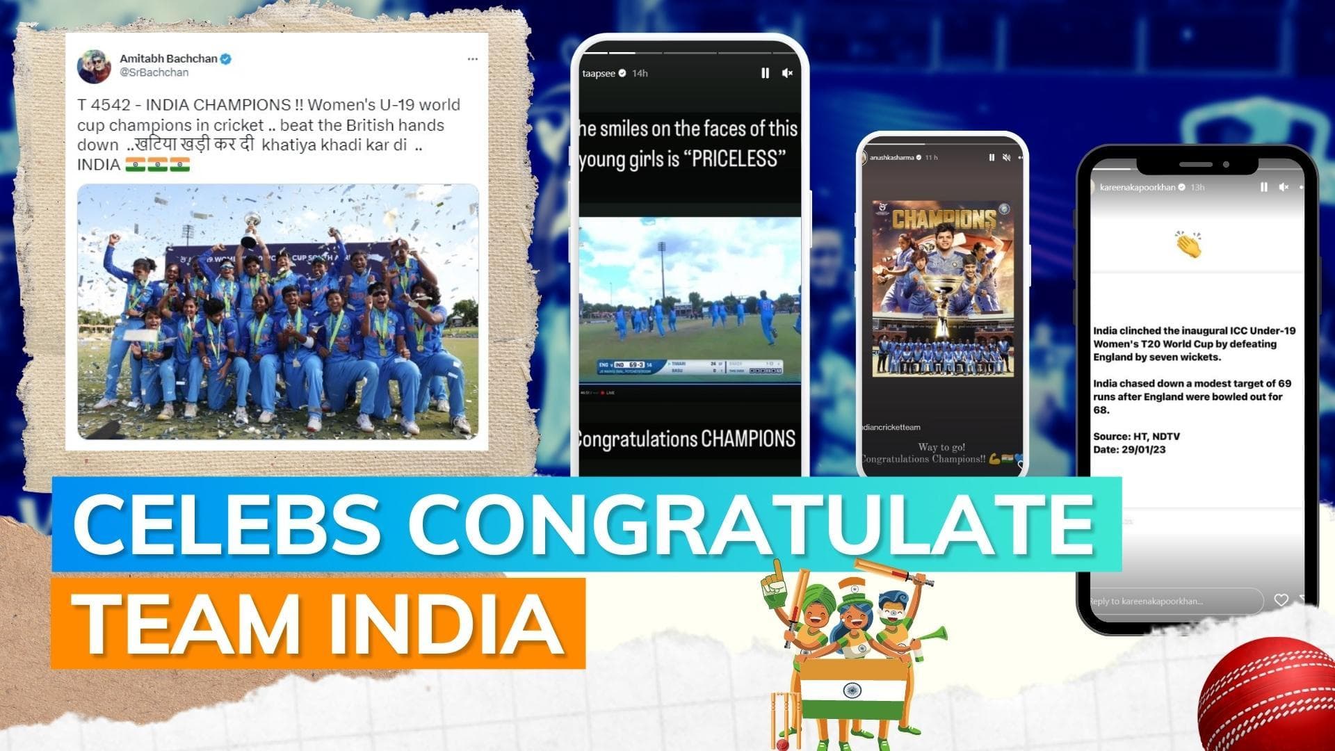 Kareena Kapoor, Anushka Sharma and others react as India wins Women's U19 T20 World Cup 