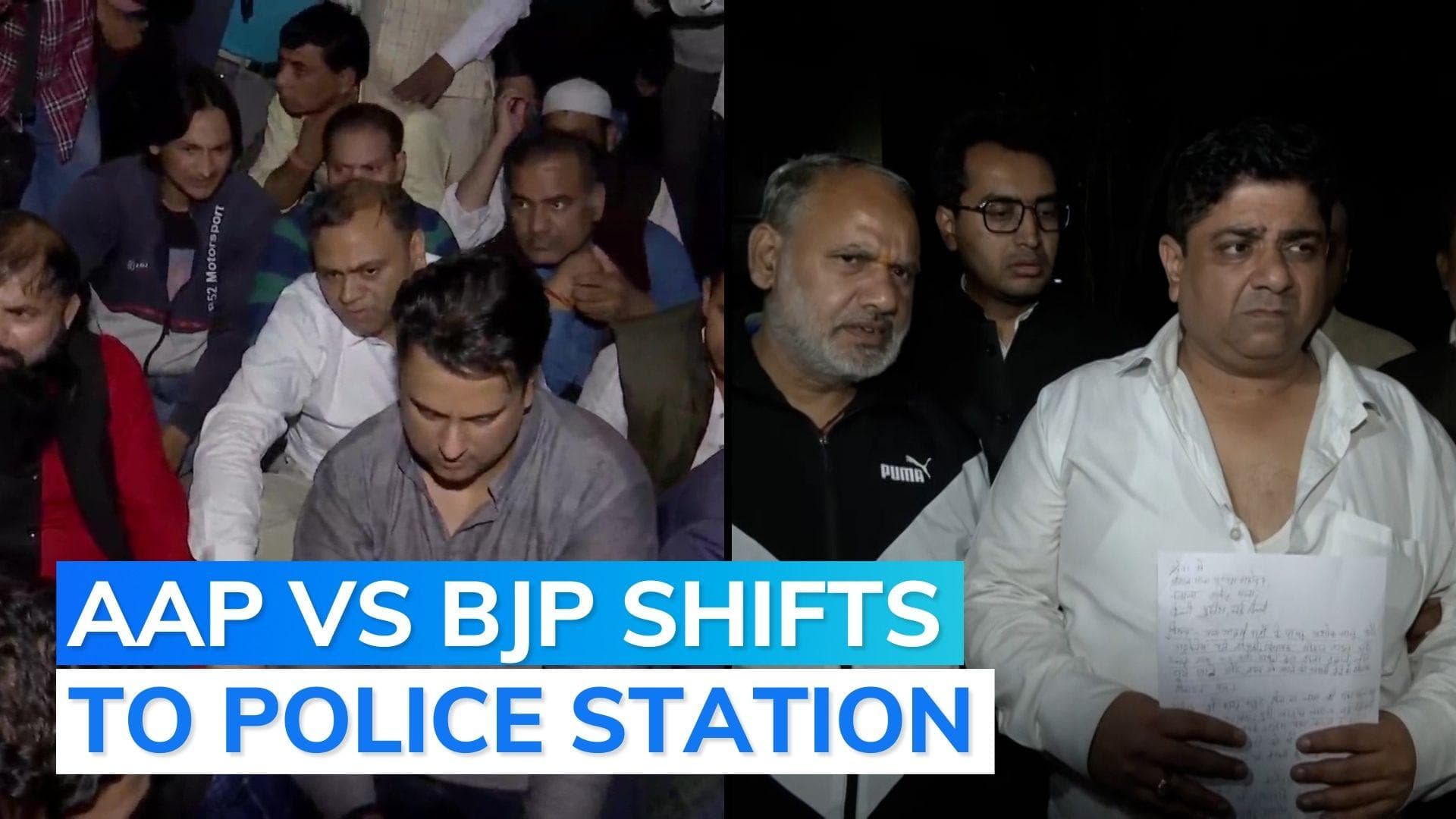 Delhi: midnight dharna after violent fight, AAP and BJP trade assault allegations