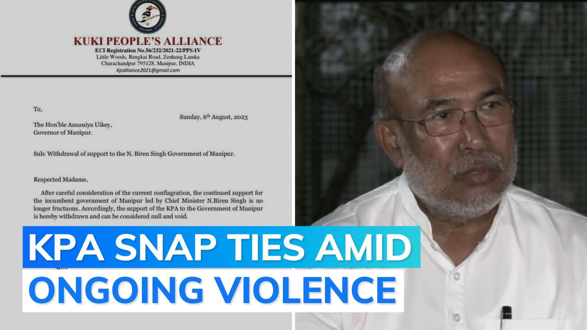 Manipur: Kuki People's Alliance withdraws support from Biren Singh govt