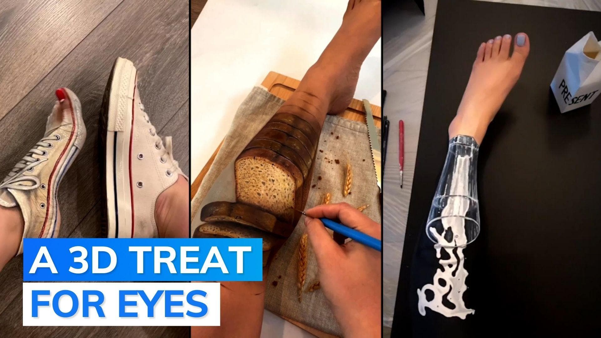 Watch: from fruits to sneakers, woman creates stunning artwork on body