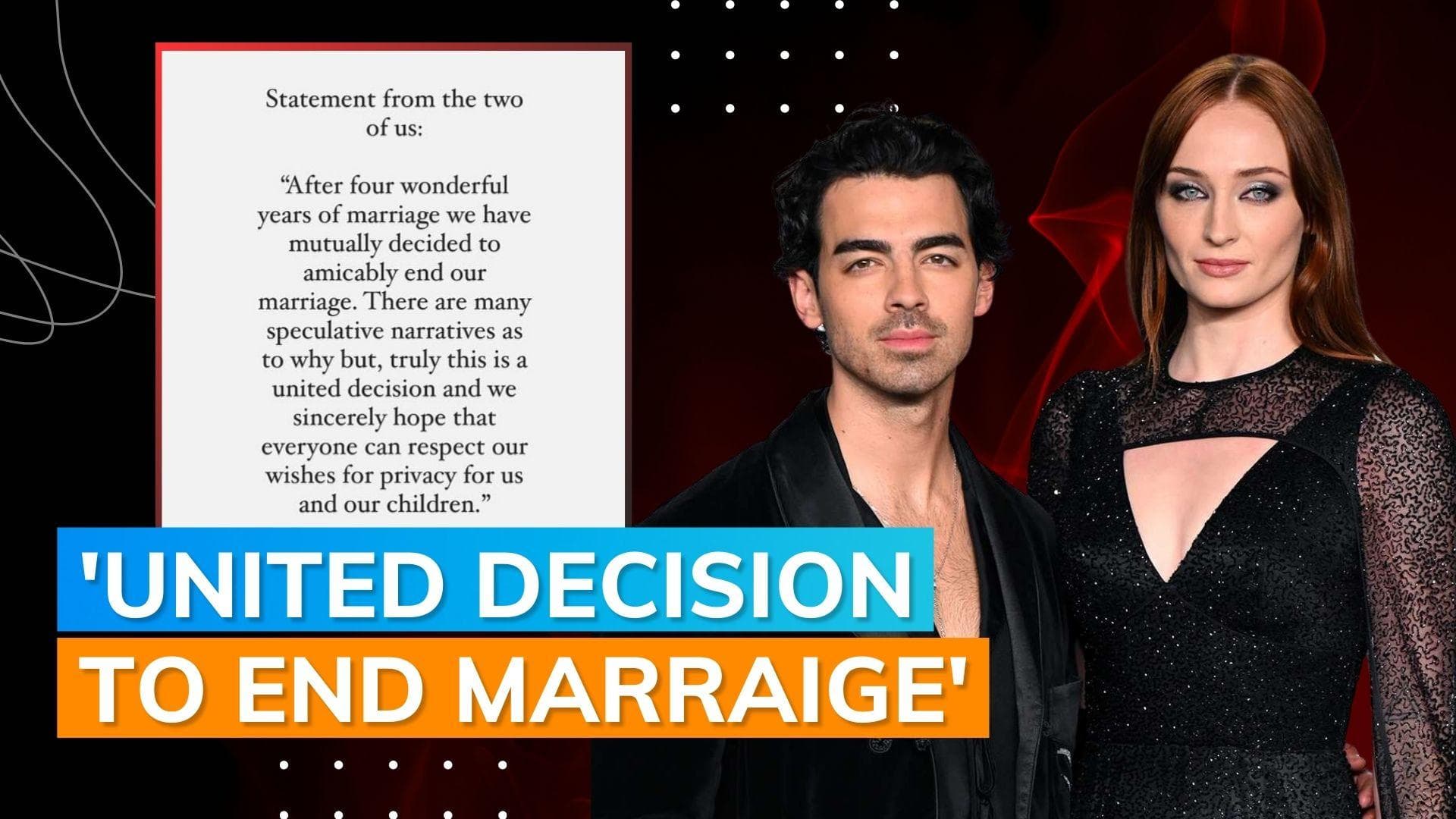 Sophie Turner, Joe Jonas confirm divorce in joint statement; ask for privacy