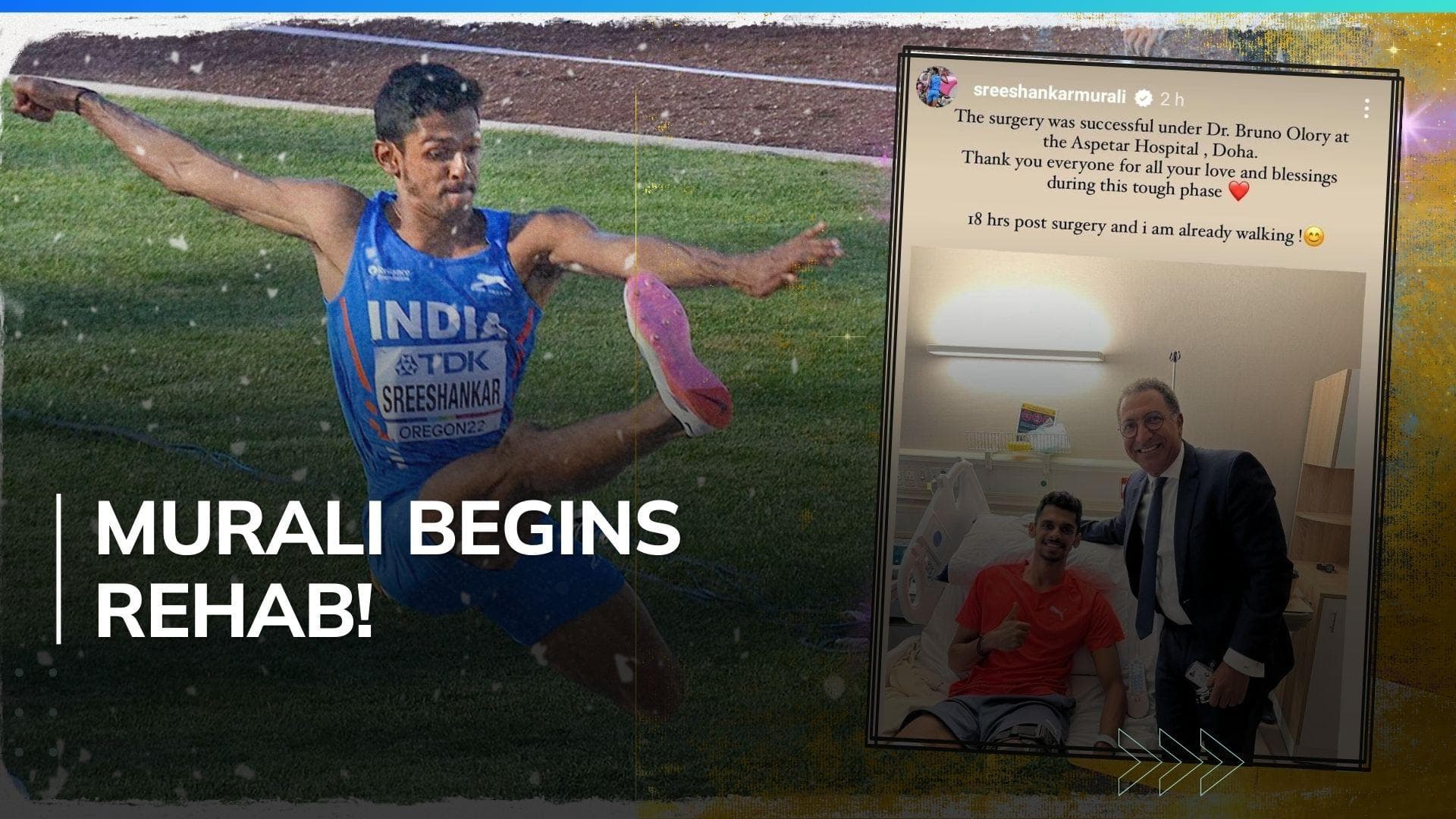 Long-jumper Murali Sreeshankar undergoes surgery in Doha 