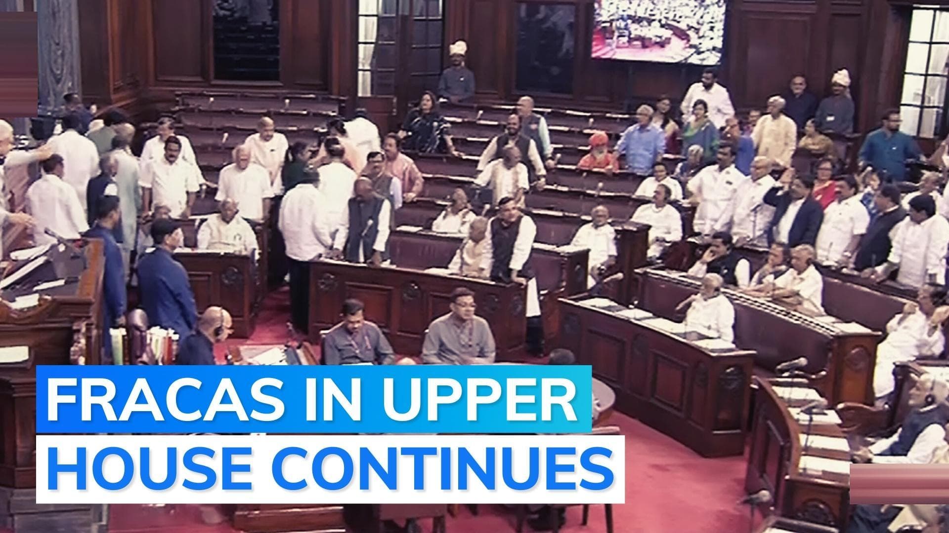 Rajya Sabha: BJP repeats 'Rahul Gandhi apology' demand; Opposition protest leads to adjournment