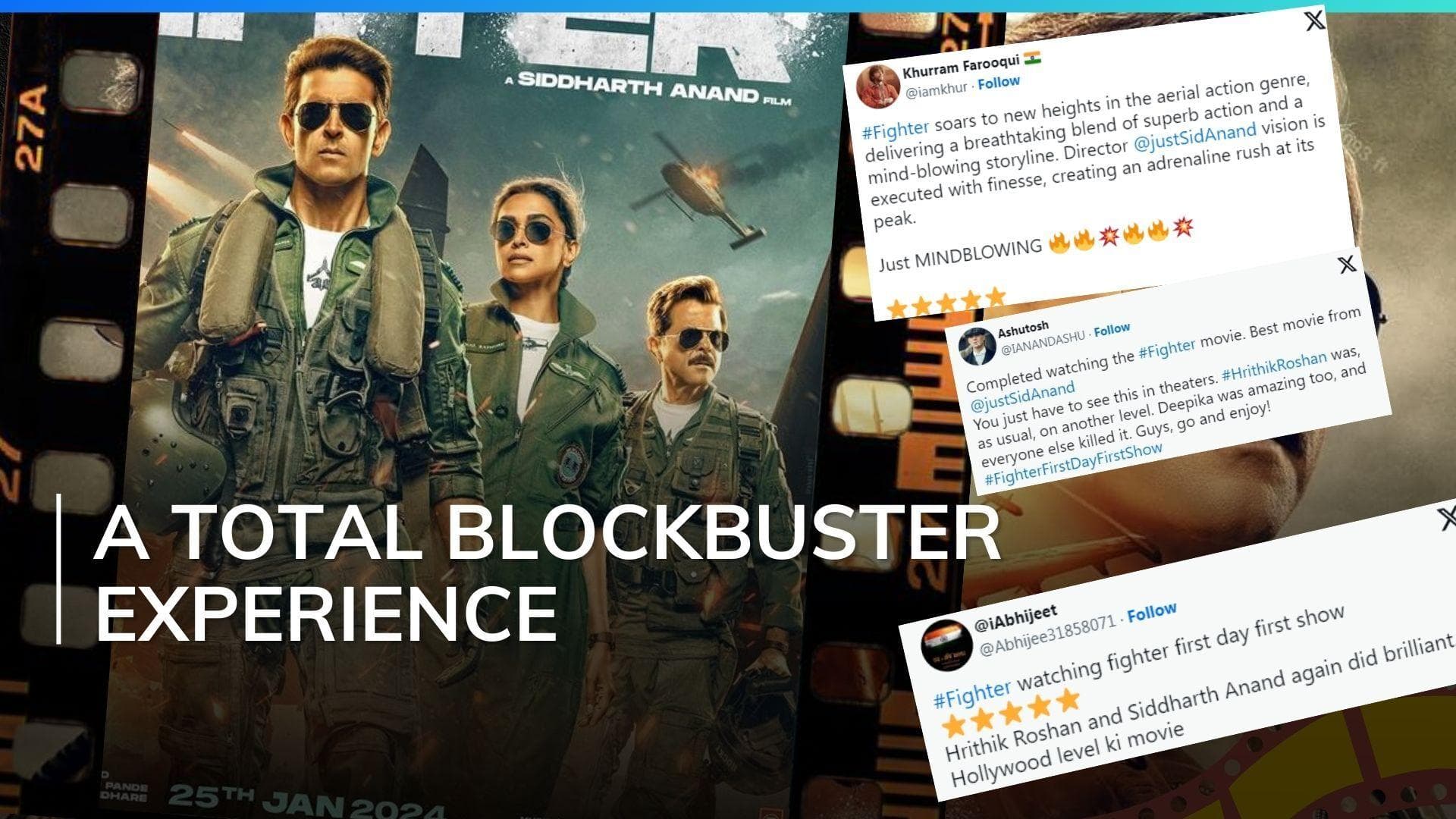 Fighter Twitter Review: Hrithik and Deepika Padukone’s movie gets blockbuster response from audiences