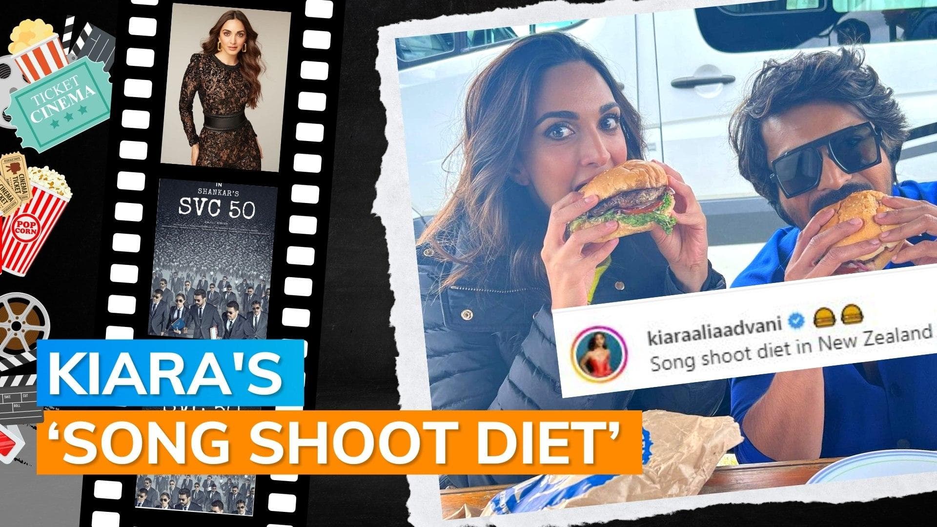 Kiara Advani and Ram Charan relish hamburgers on the sets of 'RC 15' in New Zealand
