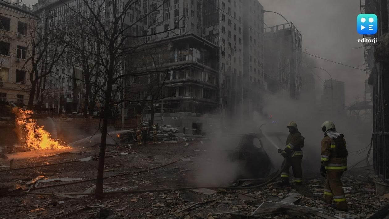 Russian missile barrage on Kyiv kills one, damages diplomatic missions