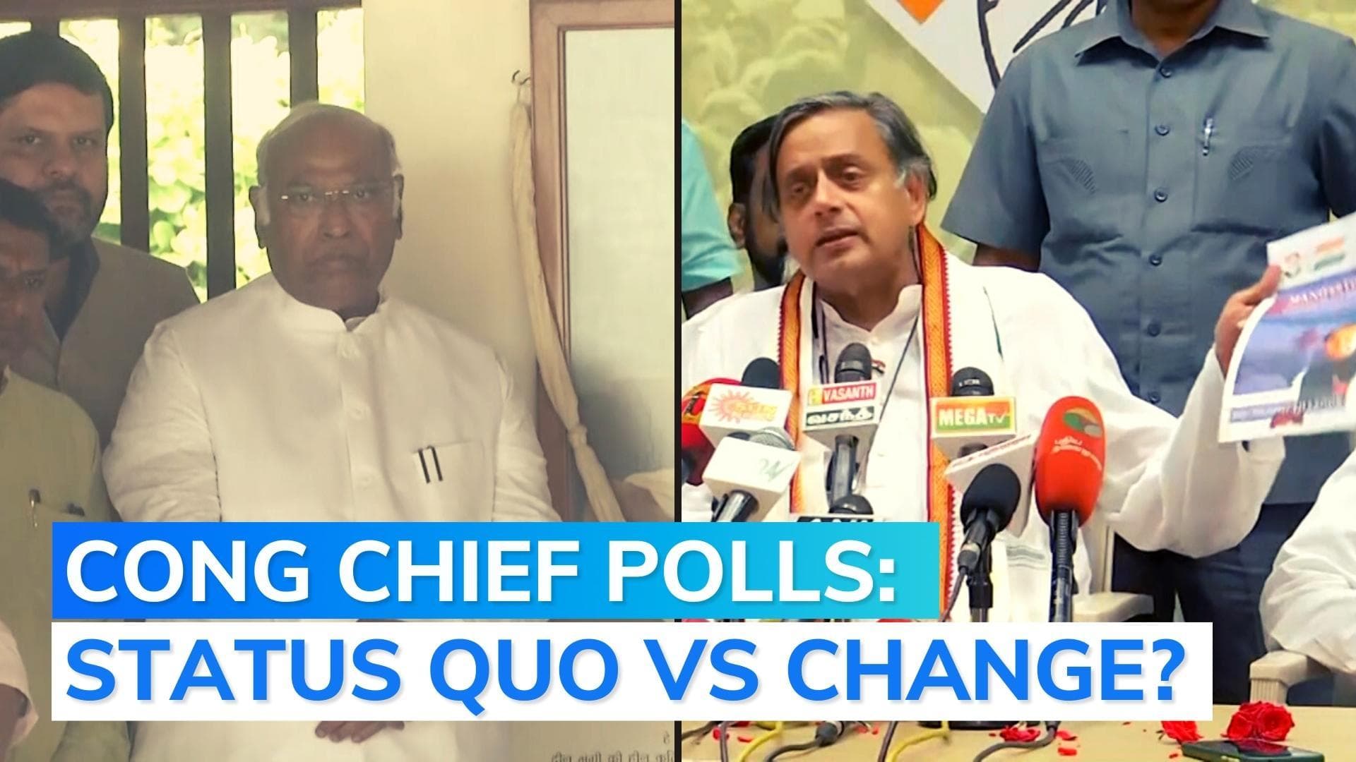 Kharge vs Tharoor: Congress formally announces candidates for party chief polls