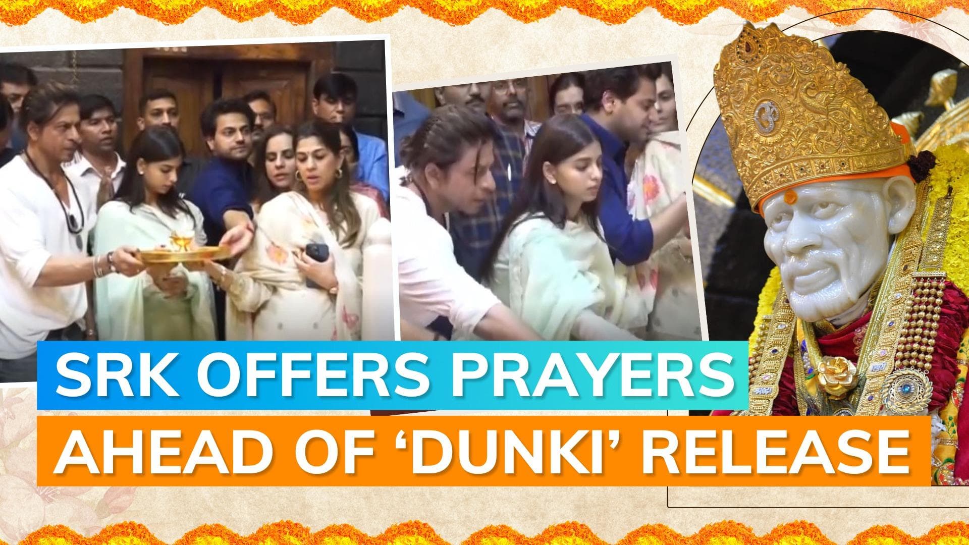 Shah Rukh Khan spotted at Sai Baba temple in Shirdi with daughter Suhana Khan: watch