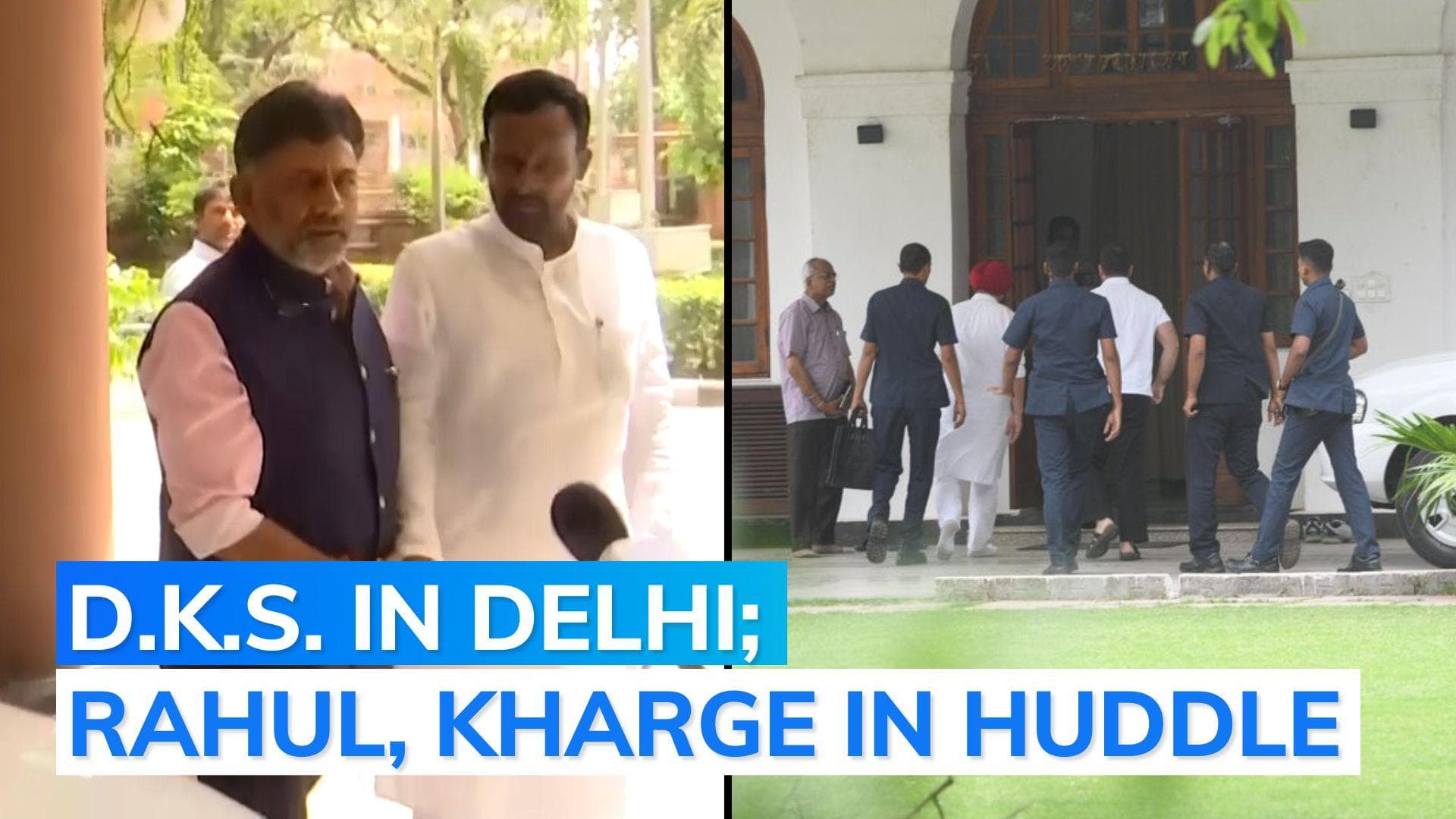Karnataka CM race: Rahul Gandhi at Kharge's house; DK Shivakumar arrives in Delhi