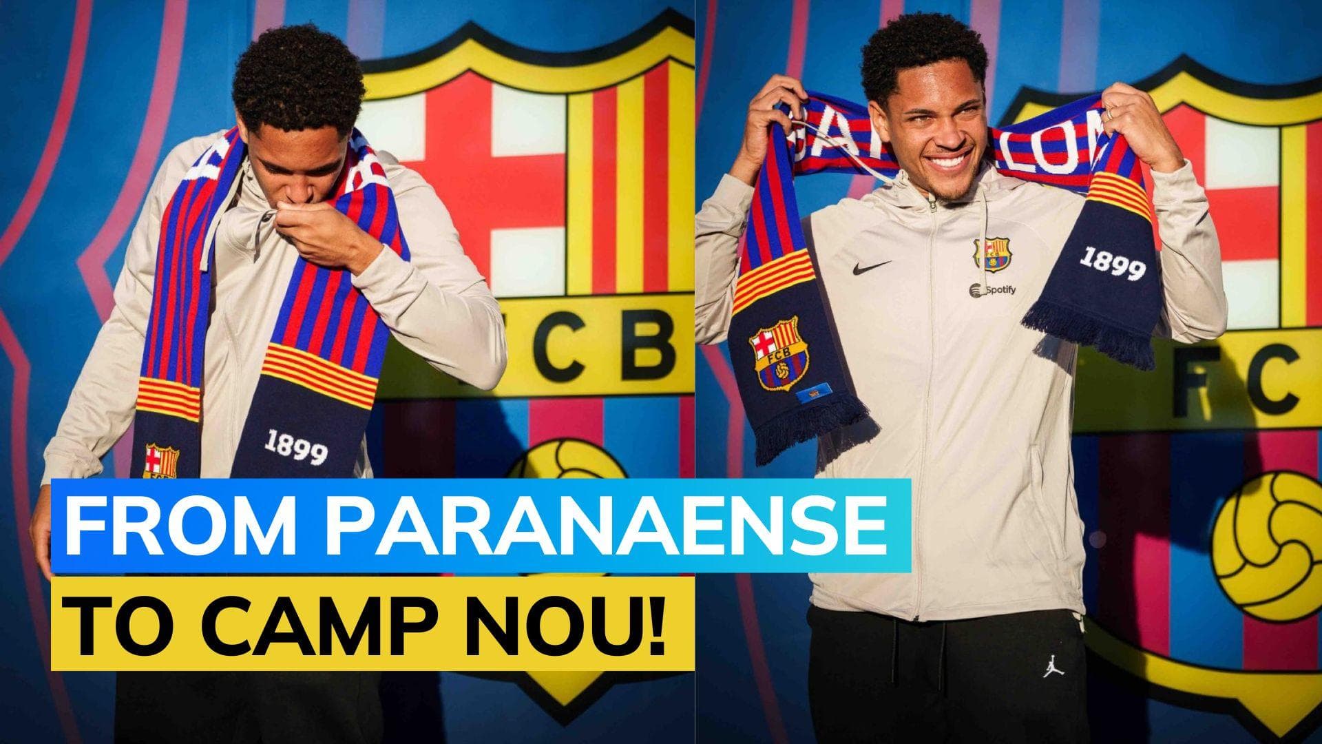 Barcelona unveil Brazilian forward Vitor Roque