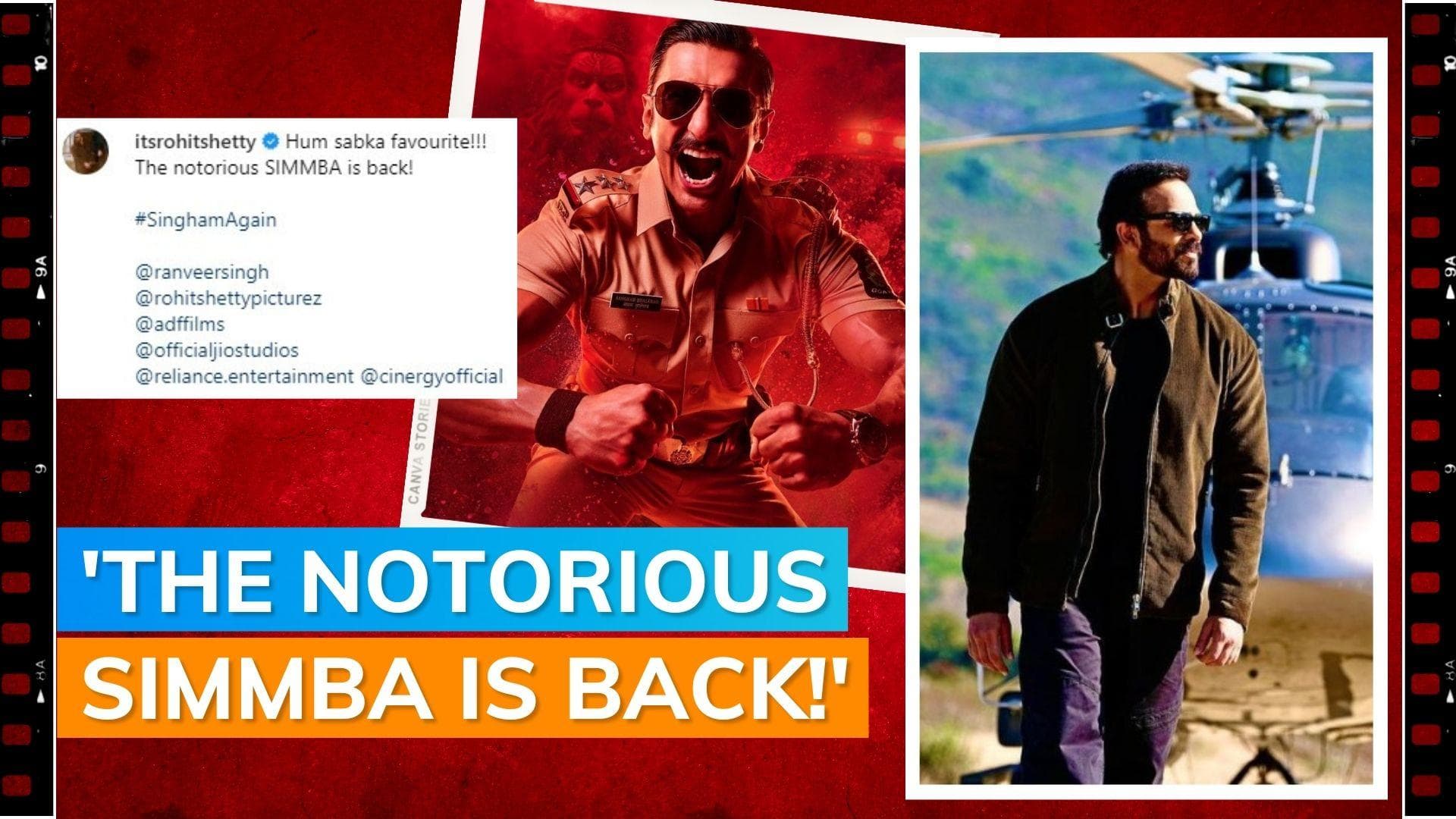 Rohit Shetty reveals 'Sabka favourite' Simmba aka Ranveer Singh's look from 'Singham Again'