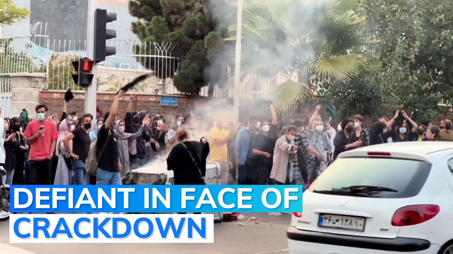 Watch: Amid crackdown, protests continue in Iran after girl dies in custody of 'moral police'