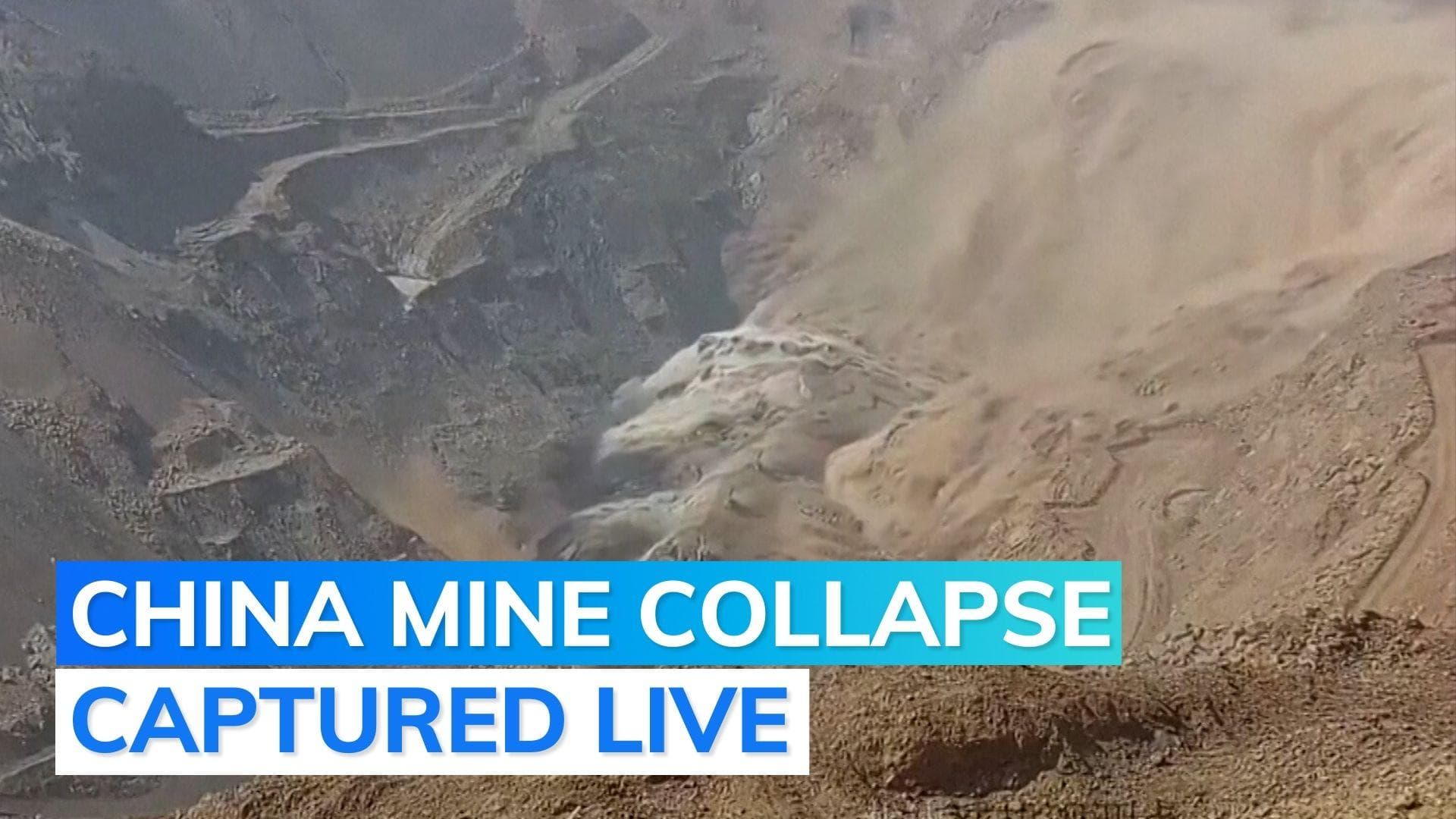 China pit mine collapse caught on camera, search on for missing workers