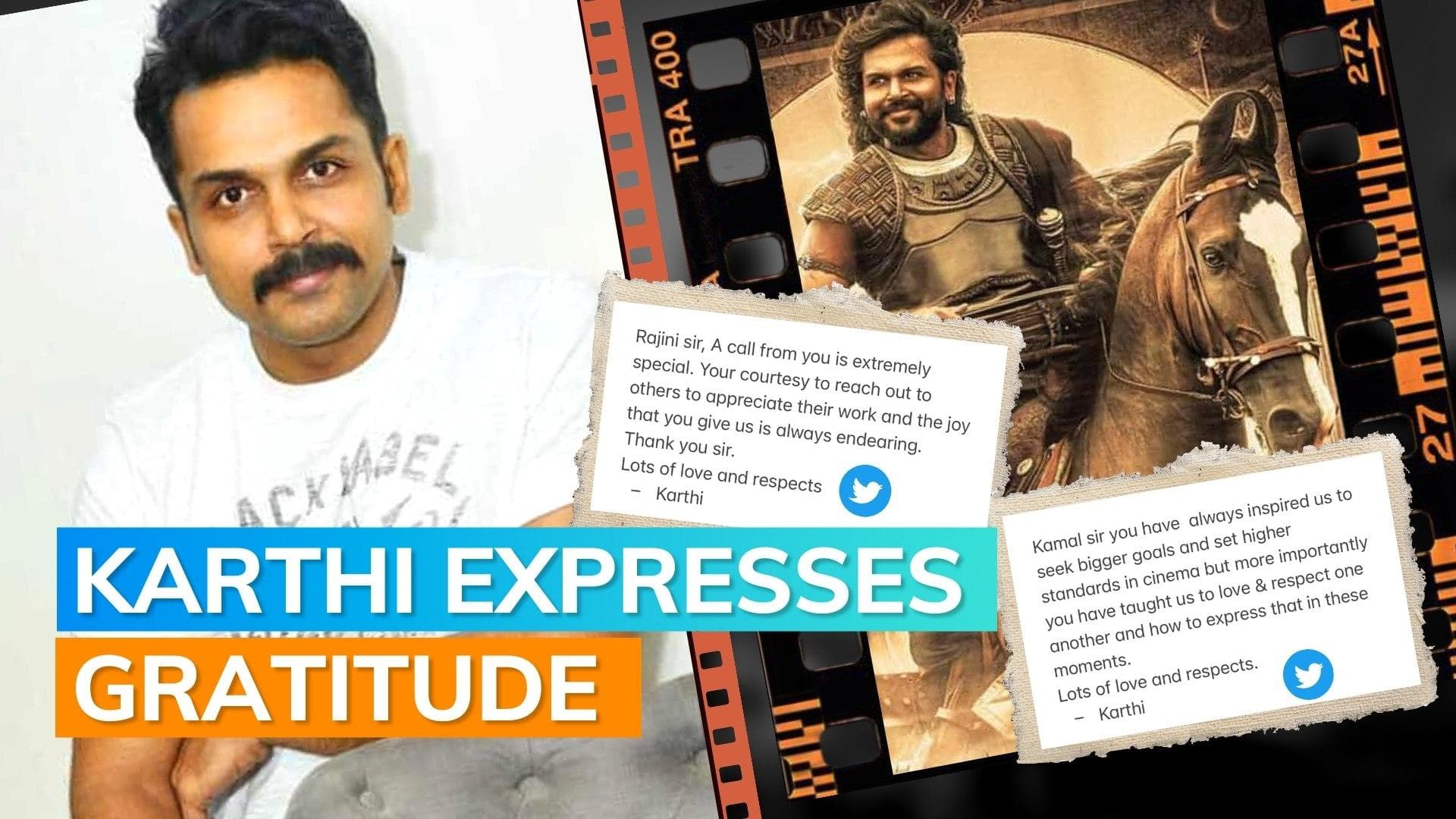 Actor Karthi pens a heartfelt note for Rajinikanth and Kamal Haasan