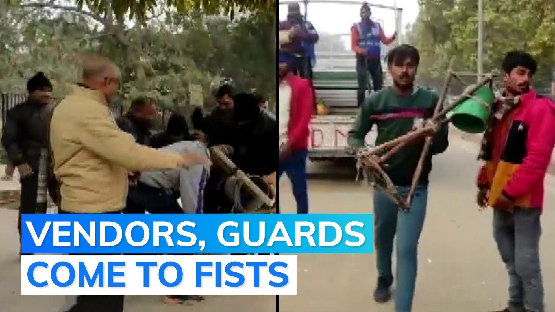 On cam: scuffle breaks out between vendors and security guards at India gate