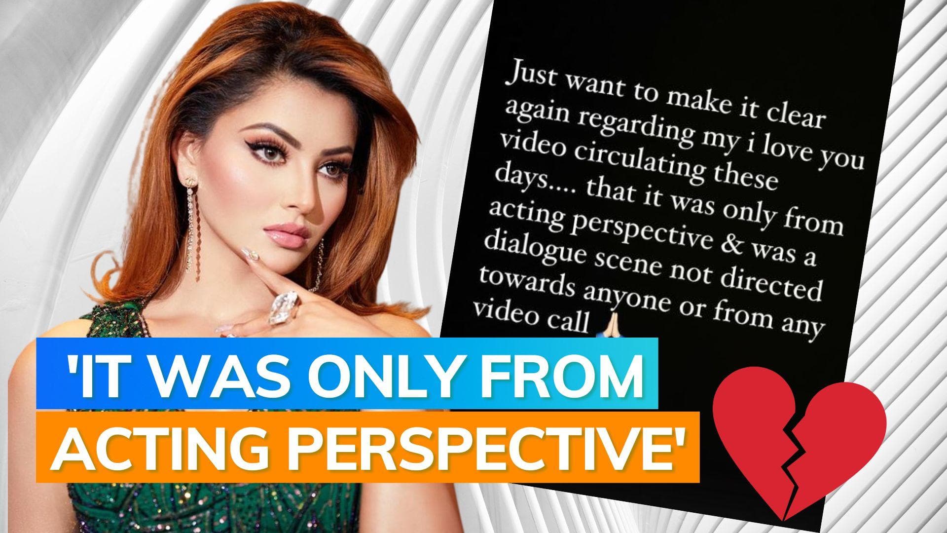 Urvashi Rautela clarifies 'I love you' video wasn't 'directed towards anyone' 