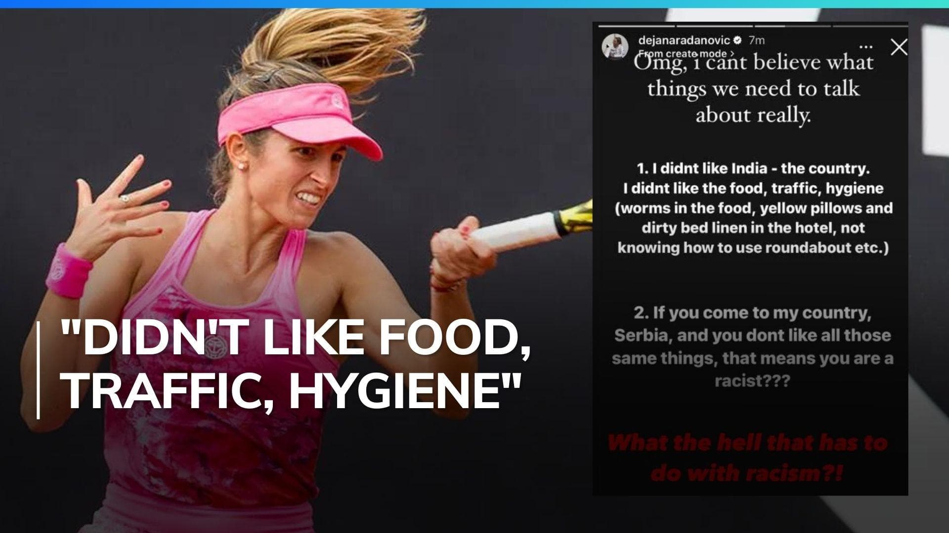 Serbian tennis player Dejana Radanovic makes controversial remarks against India