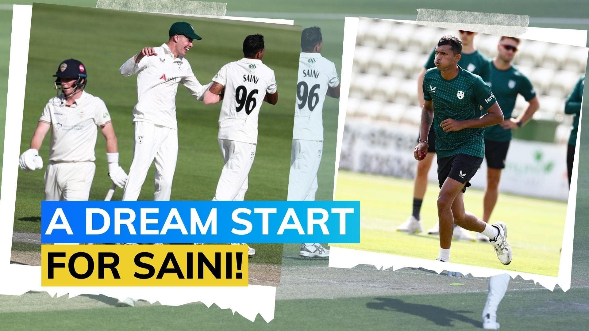 Watch! Navdeep Saini gets a wicket off his first ball for Worcestershire in County Championship