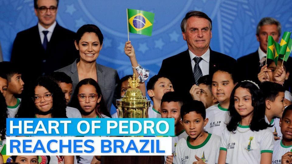 Embalmed heart of emperor who declared Brazil's independence returns to Brasilia  