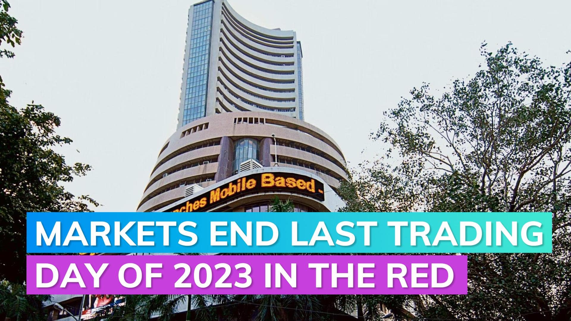 After a stellar year, Nifty, Sensex end 2023's last trading session in the red
