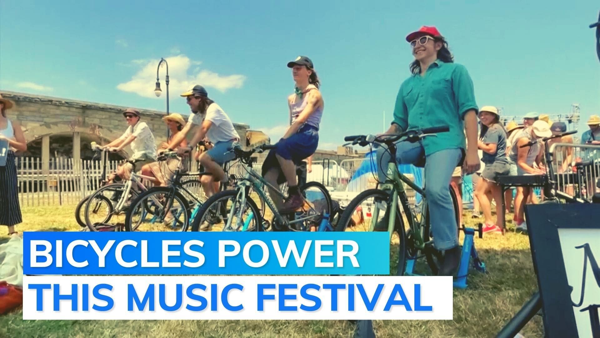 Music festival stage powered by bicycles; this is how it works