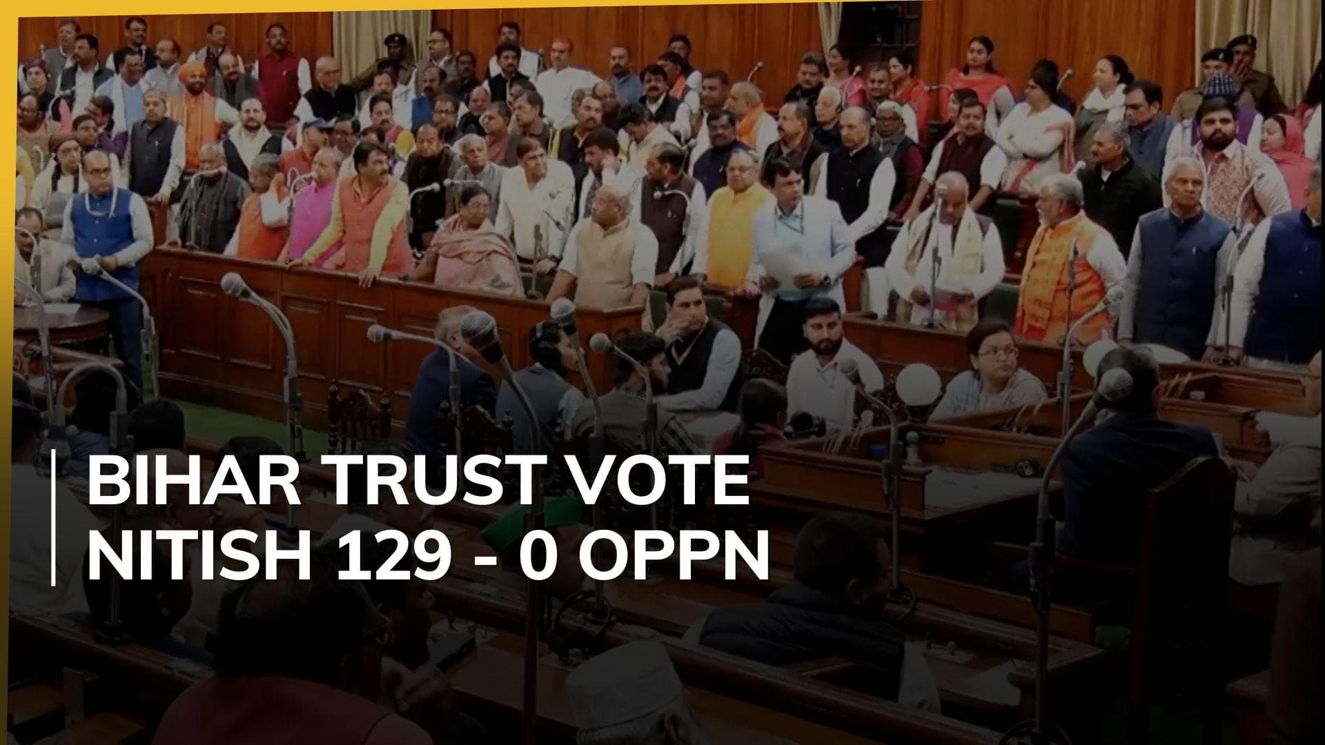 Nitish Kumar wins Bihar floor test, RJD-led opposition walks out before vote