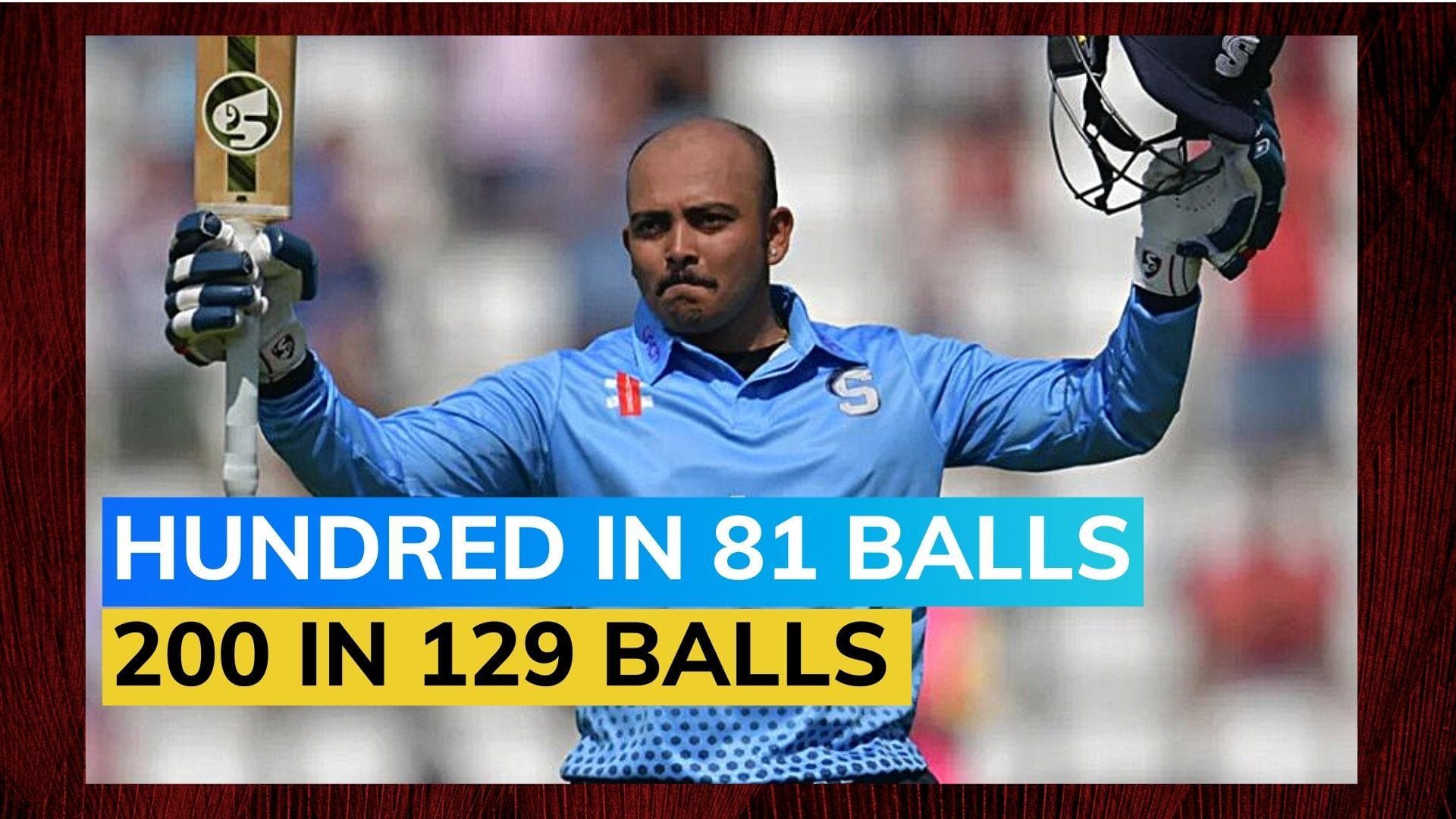 Prithvi Shaw smashes fiery double hundred in England, becomes 1st Indian to achieve the feat | Watch