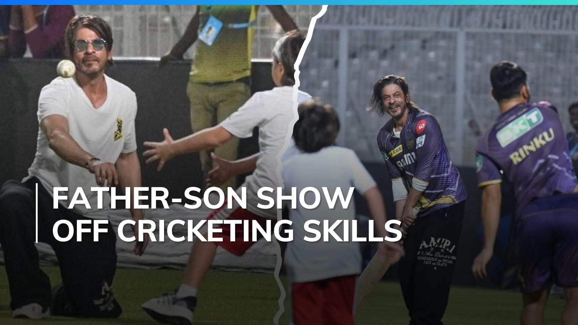 IPL 2024: Shah Rukh Khan bats, AbRam bowls to Rinku Singh in KKR training session | Watch 