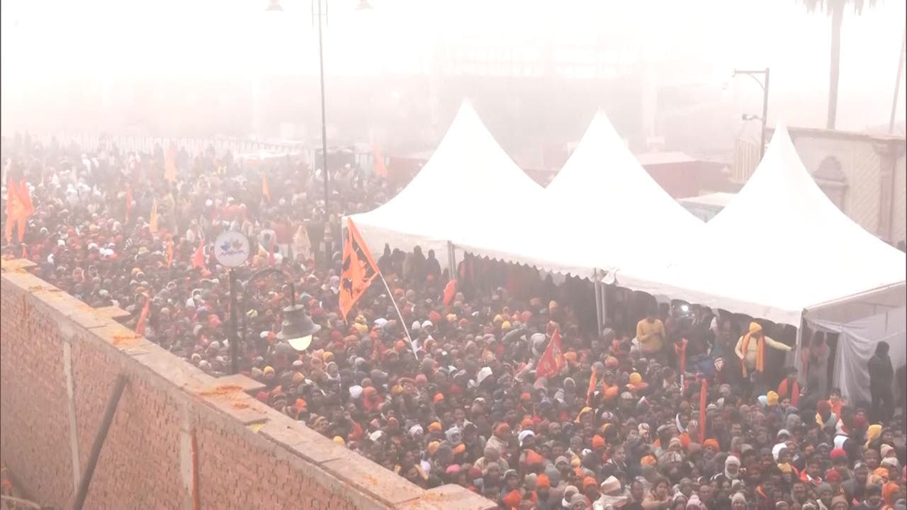 Rush of devotees at Ayodhya Ram temple on first day, security personnel struggle to control crowds