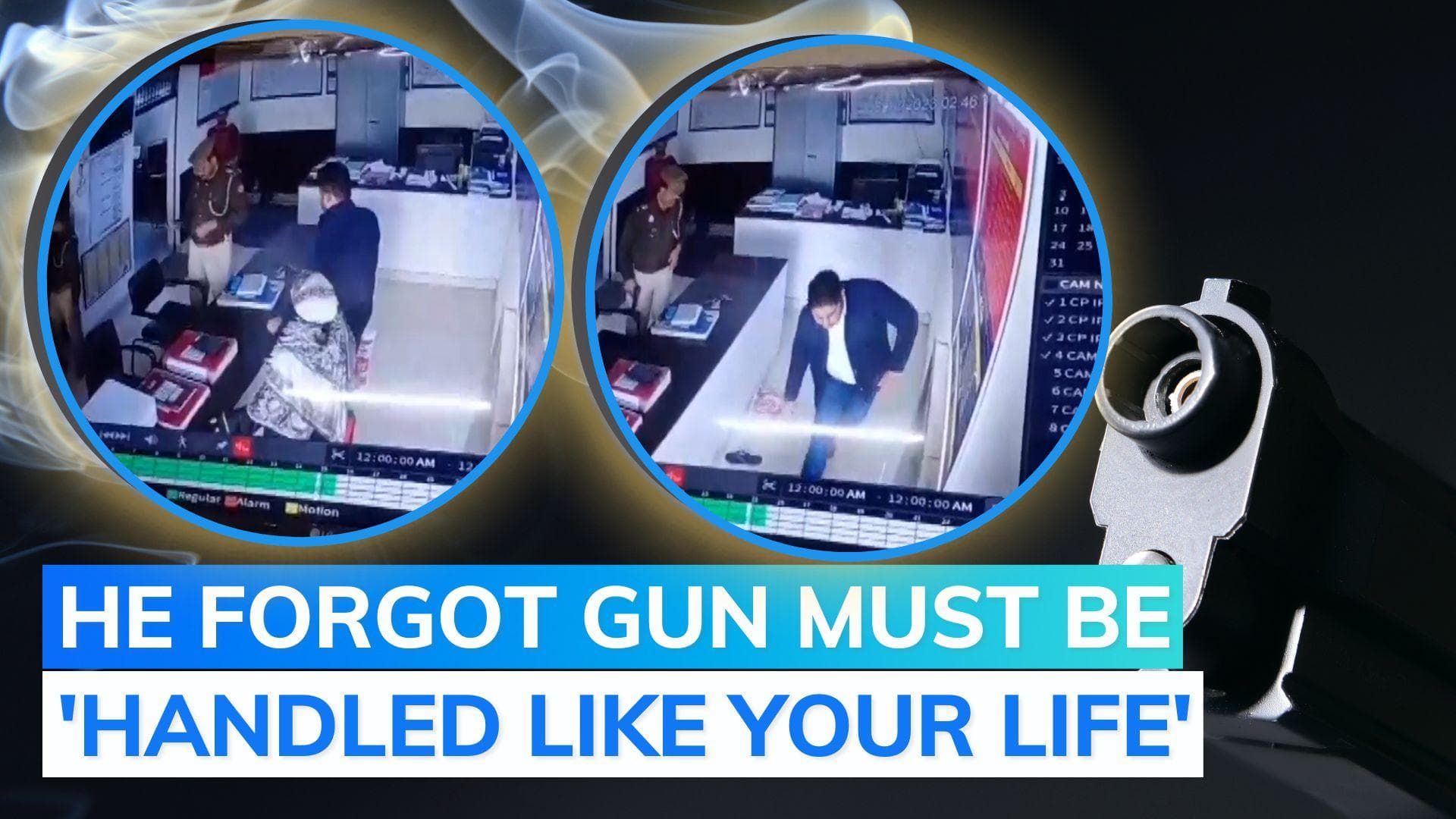 Police officer carelessly pulls trigger, bullet hits Aligarh woman's head inside police station | Video