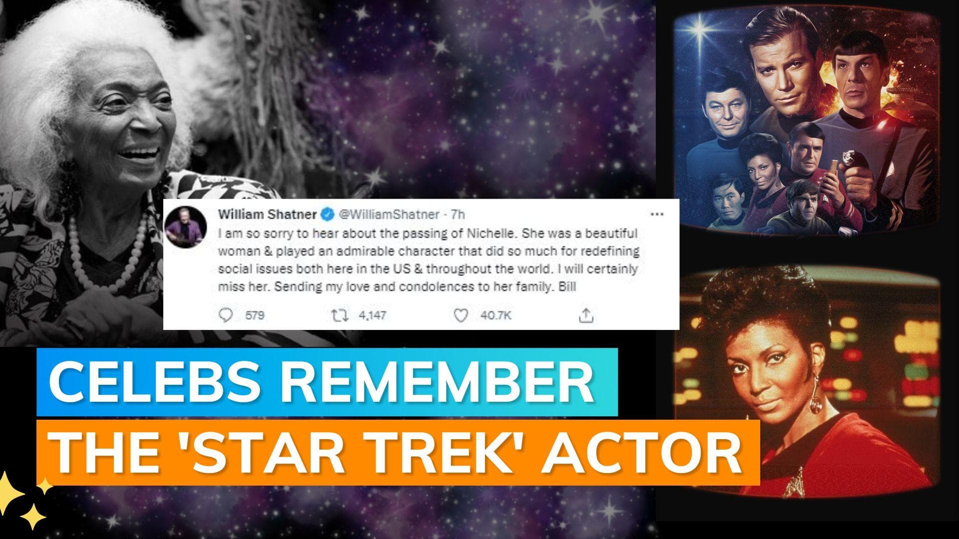 ‘Star Trek’ actor Nichelle Nichols dies at 89; William Shatner and others pay tribute 