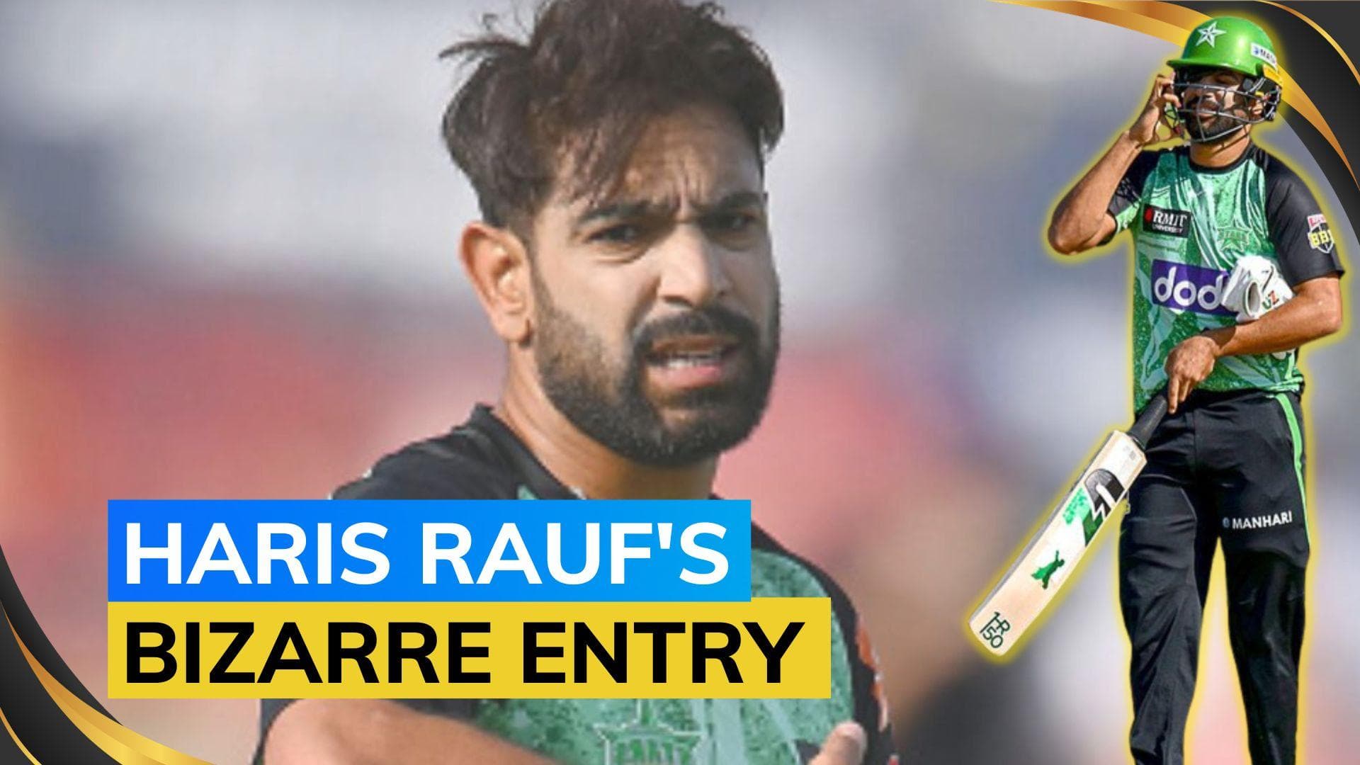 Watch: Haris Rauf comes out without batting pads in rushed entry during Big Bash match