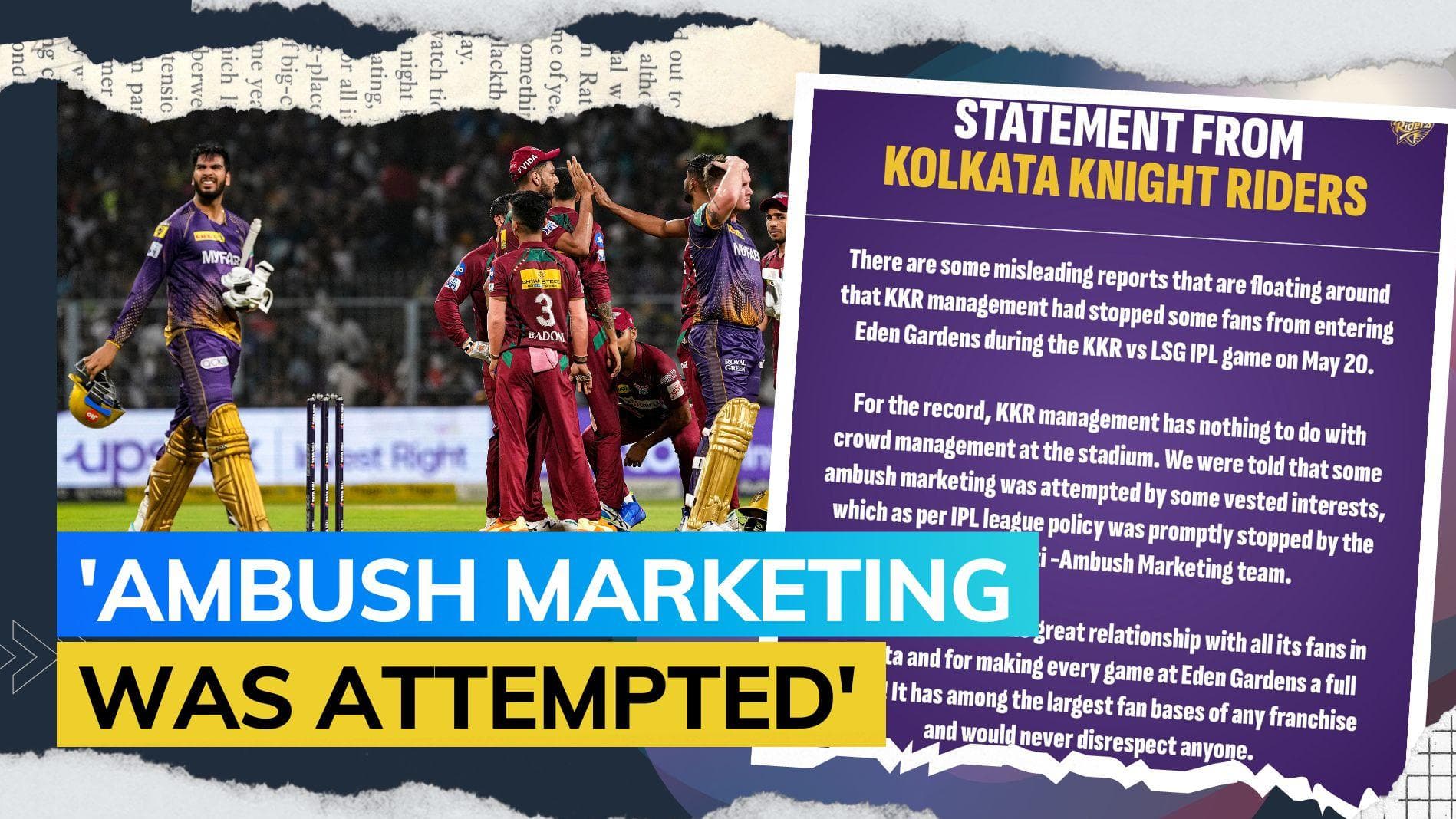 TATA IPL 2023: KKR issues statement after Mohun Bagan slams 2-time champs