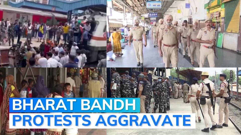 Bharat Bandh: trains blocked, traffic snarls amid heavy security arrangements