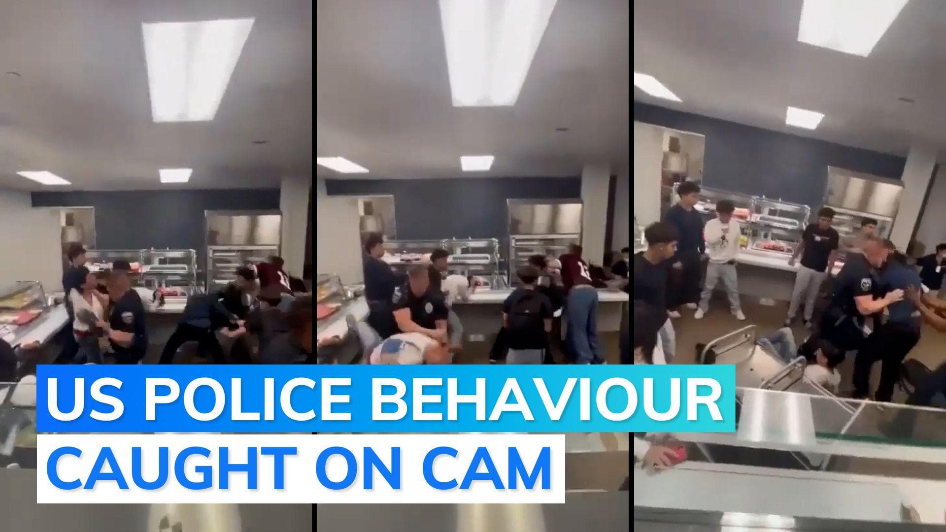 On camera: US police officer slams student into lunch table, probe launched 