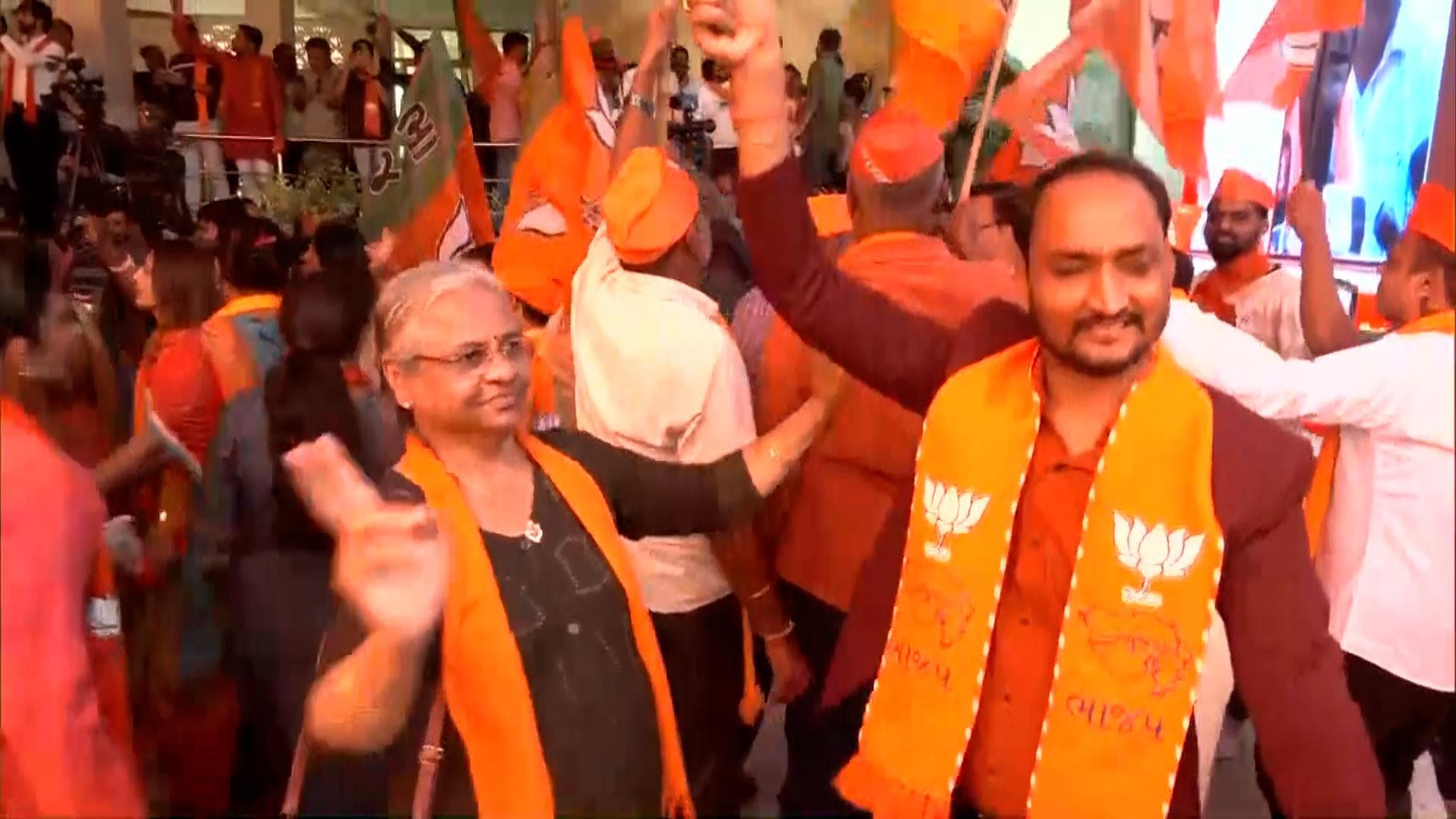 Gujarat Election Results: Celebrations at BJP office in Gandhinagar