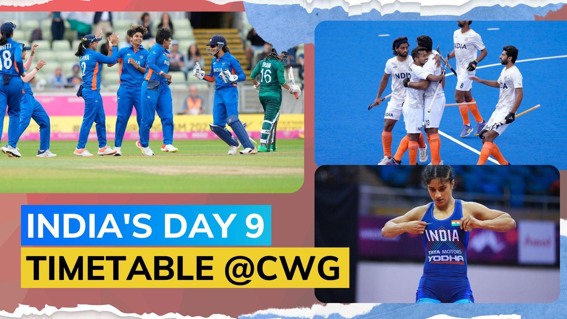 CWG India's Day 9 full schedule: IND vs ENG cricket, Hockey, Wrestling, Boxing fixtures on August 6