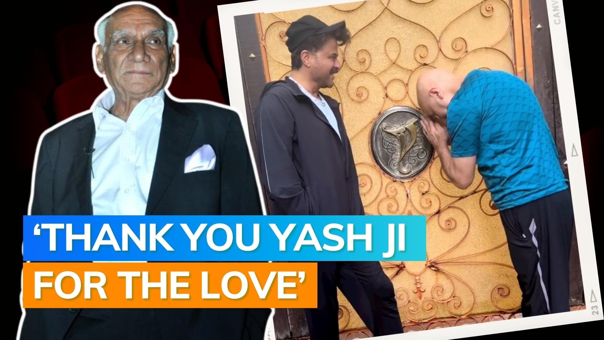 Anupam Kher & Anil Kapoor recall days of struggle as they pose outside filmmaker Yash Chopra's house