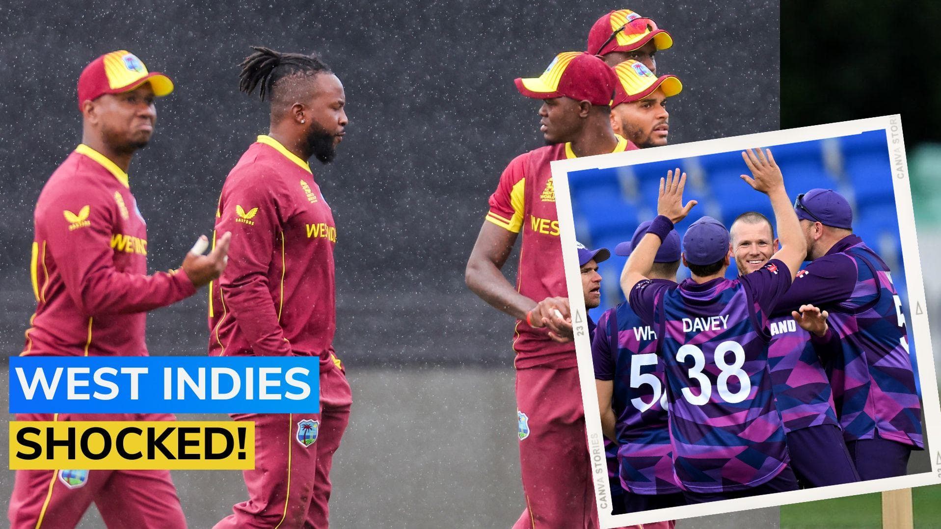 WATCH HIGHLIGHTS! Scotland stun West Indies! Second major upset in as many days!