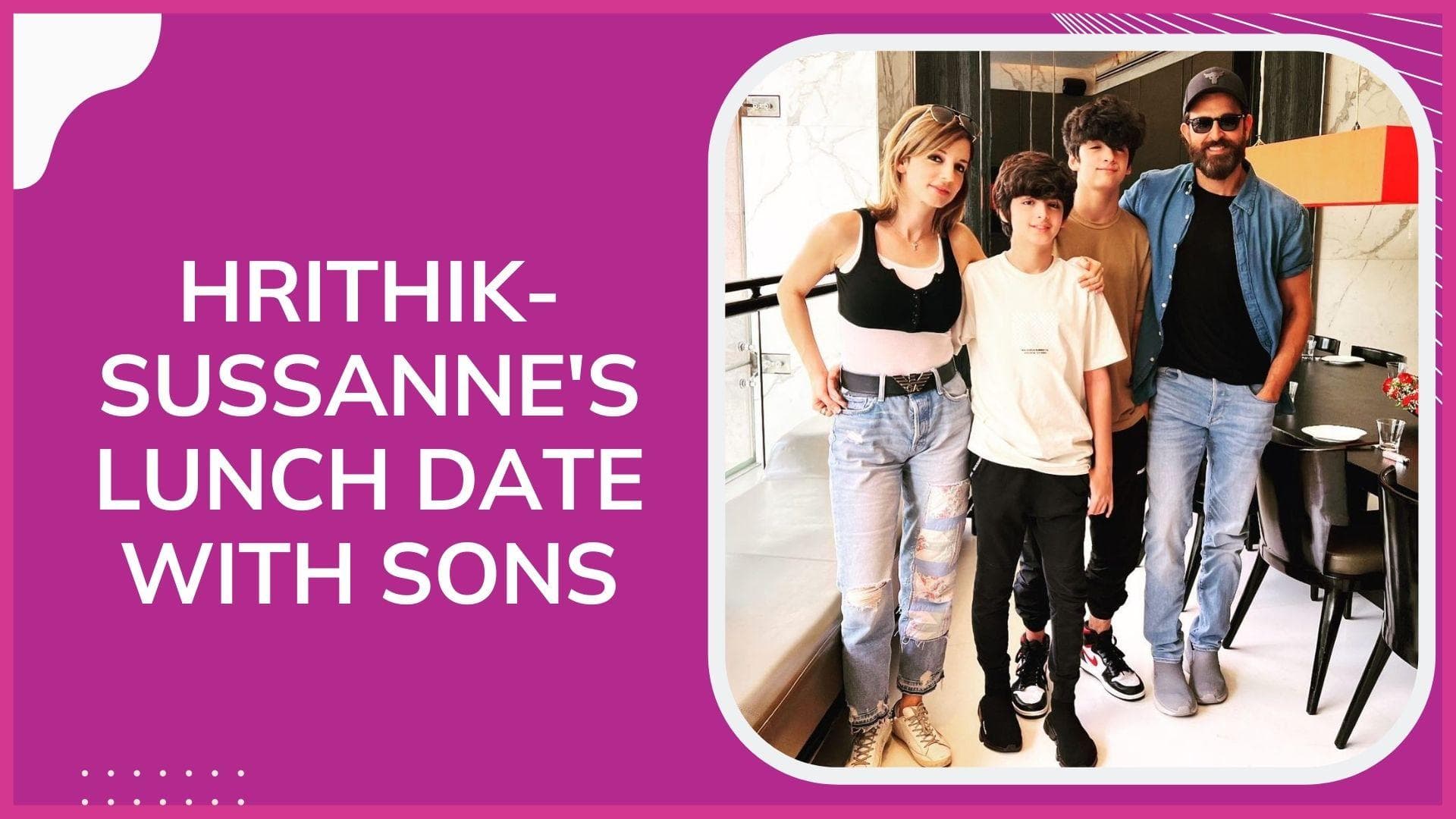  Hrithik Roshan and Sussanne Khan's lunch date with sons Hrehaan and Hridaan