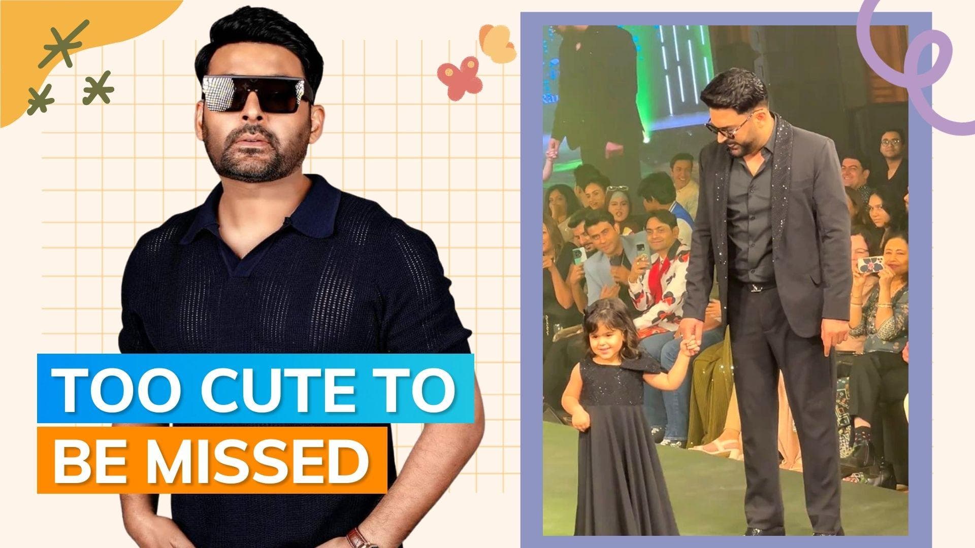 Kapil Sharma walks the ramp with daughter Anayra as she blows kisses to the audience: Watch