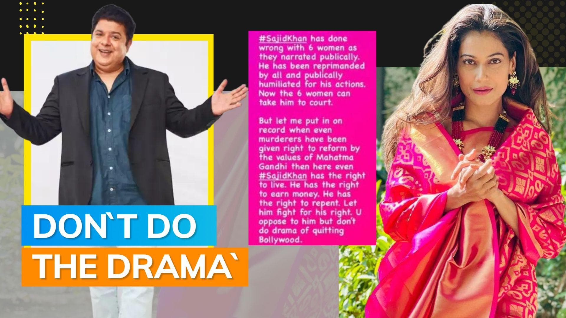 `Bigg Boss 16`: Payal Rohatgi supports Sajid Khan's 'right to earn money`, slams Mandana Karimi