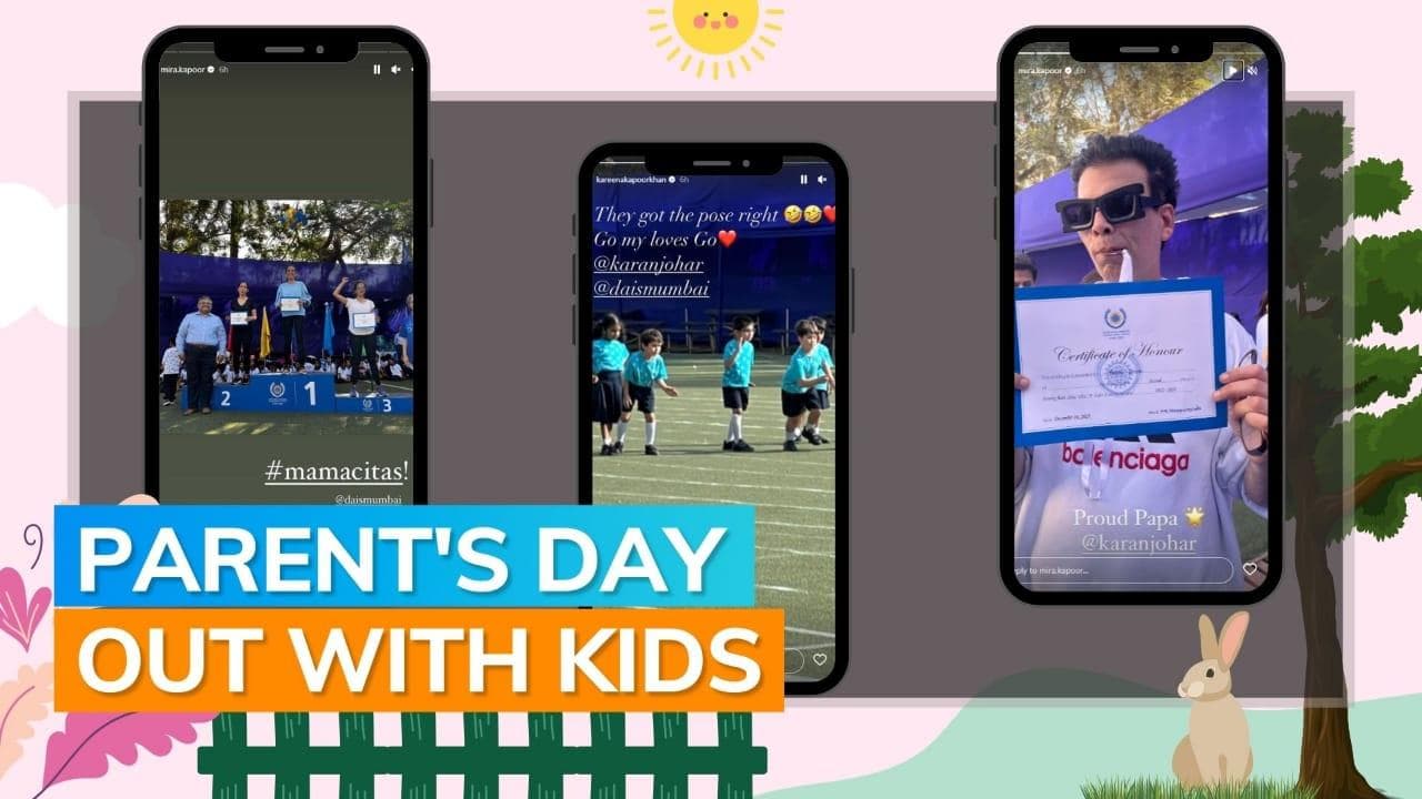 Kareena Kapoor, Karan Johar, Mira Rajput cheer for their kids as they attend a sports event