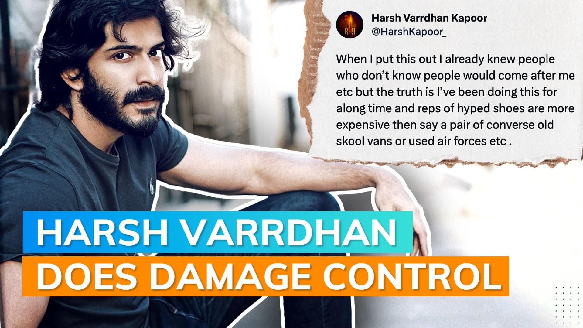 Harsh Varrdhan Kapoor clarifies his 'stop wearing fake sneakers' statement after facing backlash